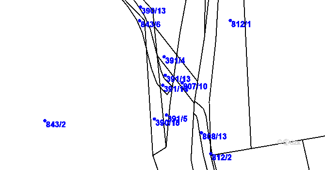 Parcela st. 391/14 v KÚ Stará Plesná, Katastrální mapa