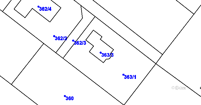 Parcela st. 363/3 v KÚ Stará Plesná, Katastrální mapa