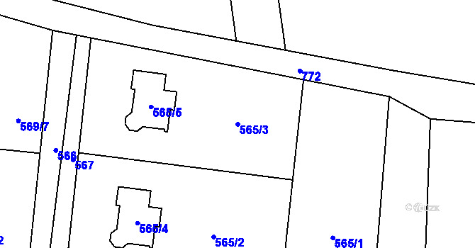 Parcela st. 565/3 v KÚ Stará Plesná, Katastrální mapa