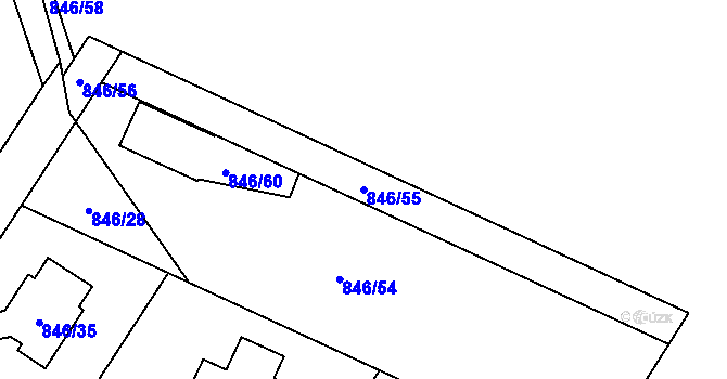 Parcela st. 846/55 v KÚ Stará Plesná, Katastrální mapa