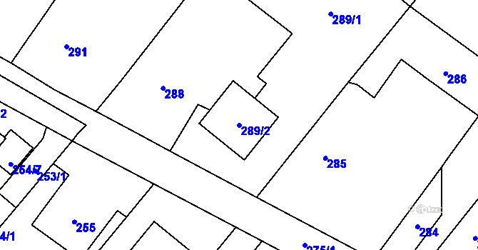 Parcela st. 289/2 v KÚ Stará Plesná, Katastrální mapa