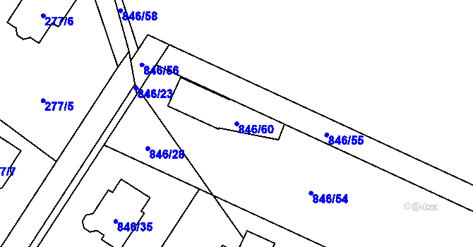 Parcela st. 846/60 v KÚ Stará Plesná, Katastrální mapa