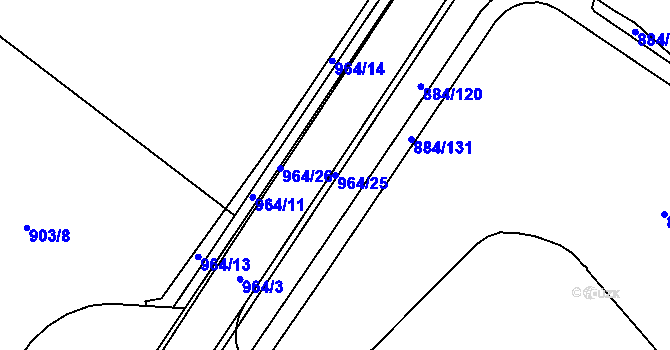 Parcela st. 964/25 v KÚ Stará Plesná, Katastrální mapa
