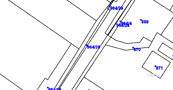 Parcela st. 964/28 v KÚ Stará Plesná, Katastrální mapa
