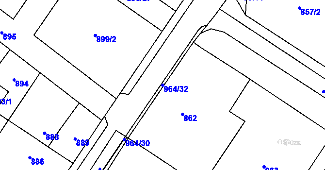 Parcela st. 964/32 v KÚ Stará Plesná, Katastrální mapa