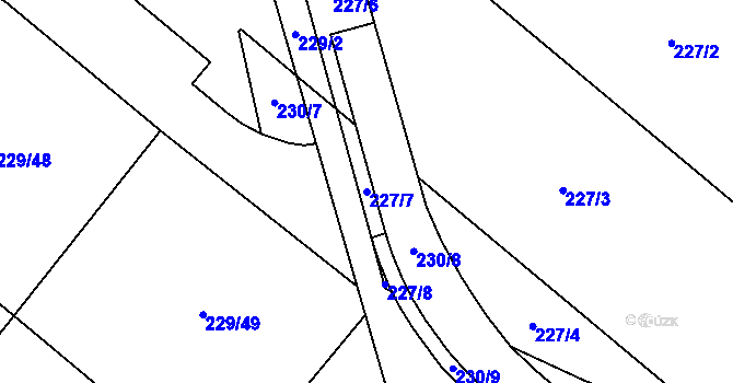 Parcela st. 227/7 v KÚ Stará Plesná, Katastrální mapa