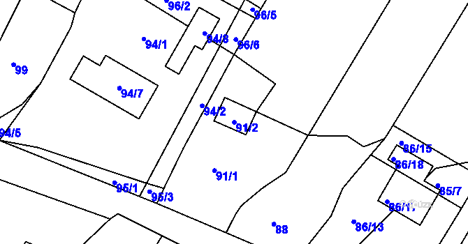 Parcela st. 91/2 v KÚ Stará Plesná, Katastrální mapa