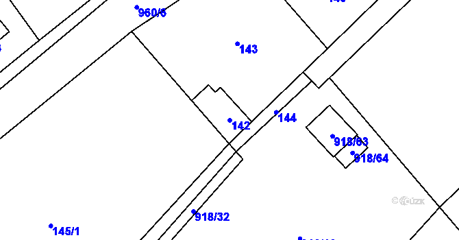 Parcela st. 142 v KÚ Stará Plesná, Katastrální mapa
