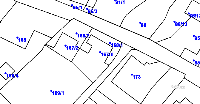 Parcela st. 167/1 v KÚ Stará Plesná, Katastrální mapa
