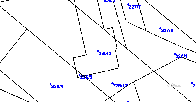 Parcela st. 225/3 v KÚ Stará Plesná, Katastrální mapa
