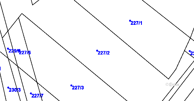 Parcela st. 227/2 v KÚ Stará Plesná, Katastrální mapa