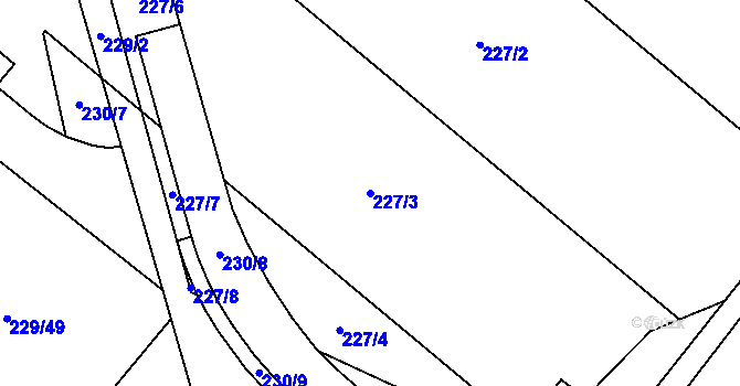 Parcela st. 227/3 v KÚ Stará Plesná, Katastrální mapa