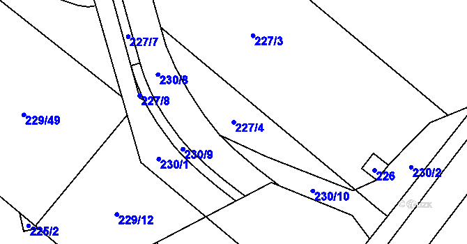 Parcela st. 227/4 v KÚ Stará Plesná, Katastrální mapa