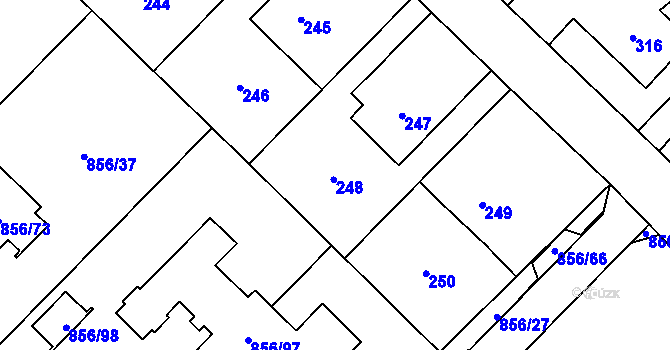 Parcela st. 248 v KÚ Stará Plesná, Katastrální mapa