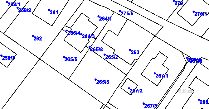 Parcela st. 265/2 v KÚ Stará Plesná, Katastrální mapa