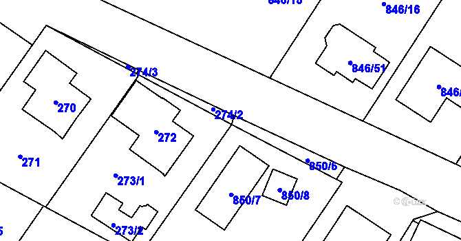 Parcela st. 274/4 v KÚ Stará Plesná, Katastrální mapa
