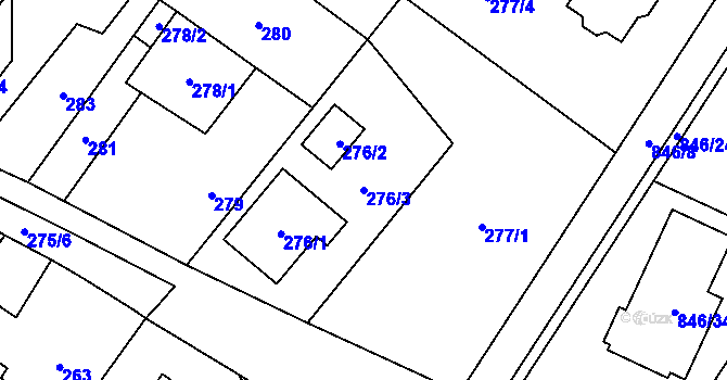 Parcela st. 276/3 v KÚ Stará Plesná, Katastrální mapa