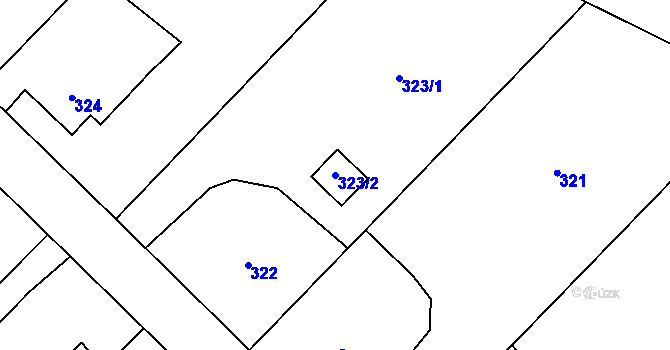 Parcela st. 323/2 v KÚ Stará Plesná, Katastrální mapa