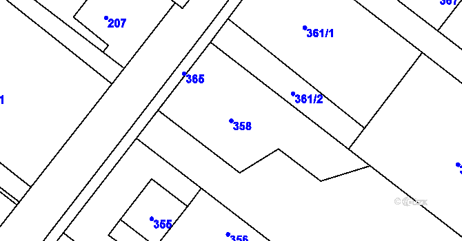 Parcela st. 358 v KÚ Stará Plesná, Katastrální mapa