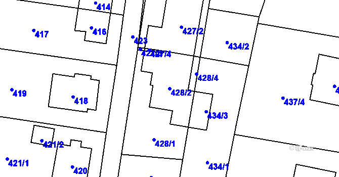 Parcela st. 428/2 v KÚ Stará Plesná, Katastrální mapa