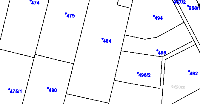 Parcela st. 485/1 v KÚ Stará Plesná, Katastrální mapa