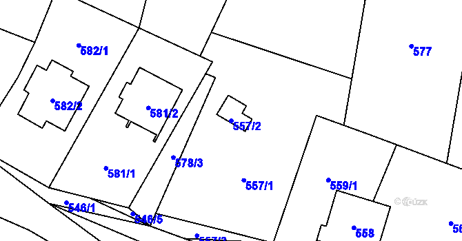 Parcela st. 557/2 v KÚ Stará Plesná, Katastrální mapa