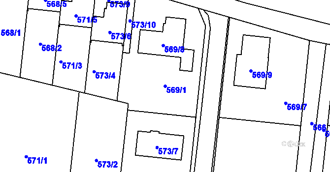 Parcela st. 569/1 v KÚ Stará Plesná, Katastrální mapa