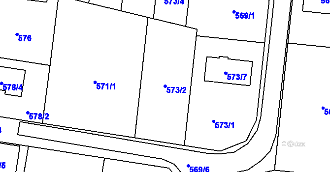 Parcela st. 573/2 v KÚ Stará Plesná, Katastrální mapa