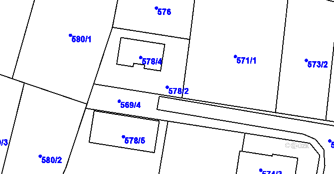 Parcela st. 578/2 v KÚ Stará Plesná, Katastrální mapa