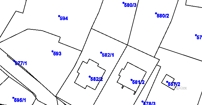 Parcela st. 582/1 v KÚ Stará Plesná, Katastrální mapa