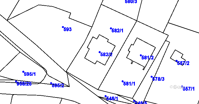 Parcela st. 582/2 v KÚ Stará Plesná, Katastrální mapa
