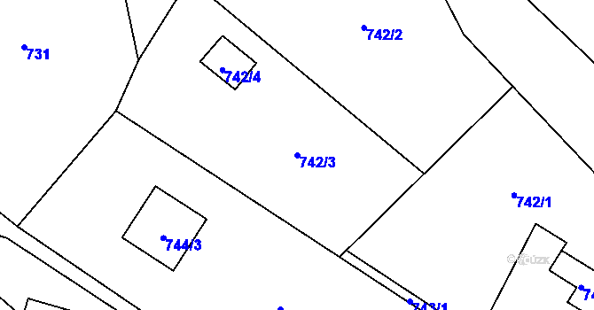 Parcela st. 742/3 v KÚ Stará Plesná, Katastrální mapa