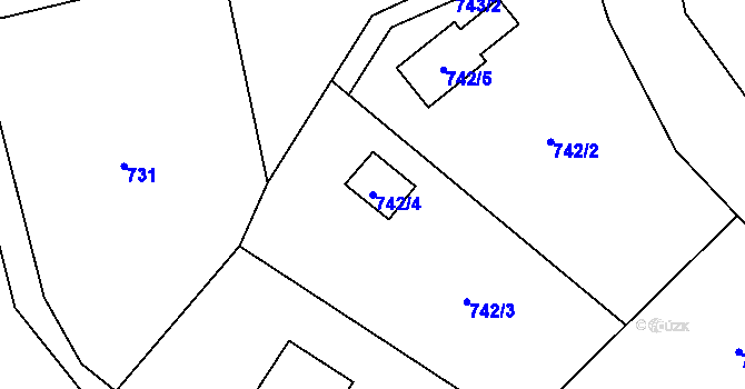 Parcela st. 742/4 v KÚ Stará Plesná, Katastrální mapa