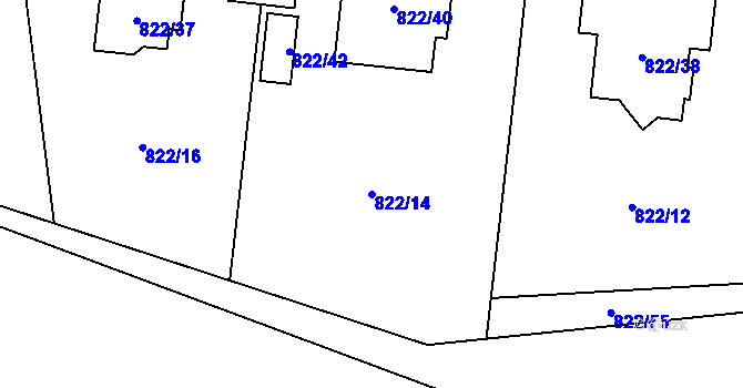 Parcela st. 822/14 v KÚ Stará Plesná, Katastrální mapa
