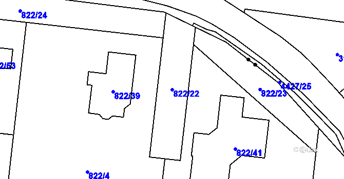 Parcela st. 822/22 v KÚ Stará Plesná, Katastrální mapa