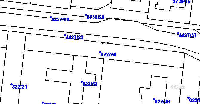 Parcela st. 822/24 v KÚ Stará Plesná, Katastrální mapa