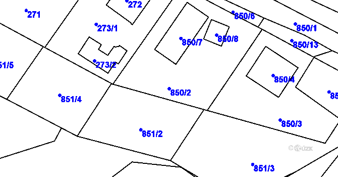 Parcela st. 850/2 v KÚ Stará Plesná, Katastrální mapa