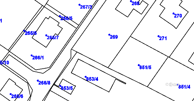 Parcela st. 853/2 v KÚ Stará Plesná, Katastrální mapa