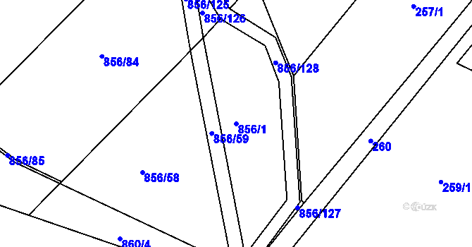 Parcela st. 856/1 v KÚ Stará Plesná, Katastrální mapa