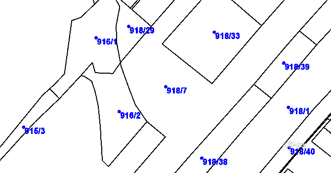 Parcela st. 918/7 v KÚ Stará Plesná, Katastrální mapa