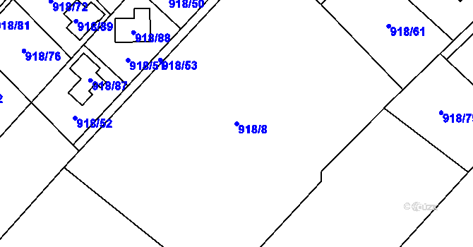 Parcela st. 918/8 v KÚ Stará Plesná, Katastrální mapa