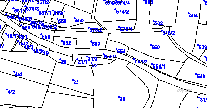 Parcela st. 958/1 v KÚ Stará Plesná, Katastrální mapa