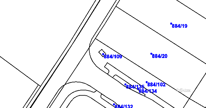 Parcela st. 884/109 v KÚ Stará Plesná, Katastrální mapa