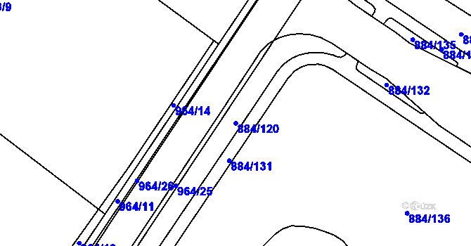 Parcela st. 884/120 v KÚ Stará Plesná, Katastrální mapa