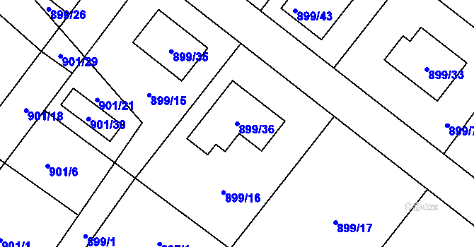 Parcela st. 899/36 v KÚ Stará Plesná, Katastrální mapa
