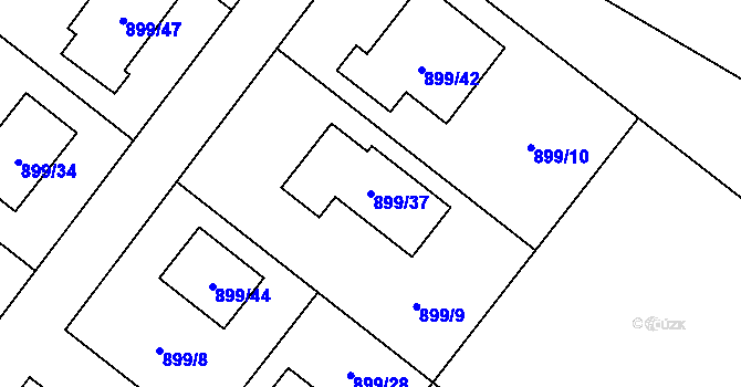 Parcela st. 899/37 v KÚ Stará Plesná, Katastrální mapa