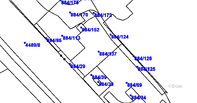 Parcela st. 884/137 v KÚ Stará Plesná, Katastrální mapa