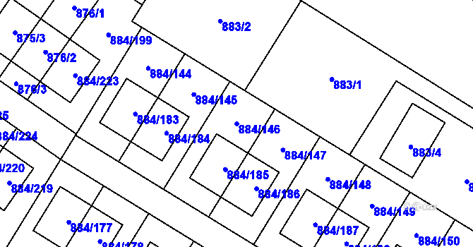 Parcela st. 884/146 v KÚ Stará Plesná, Katastrální mapa