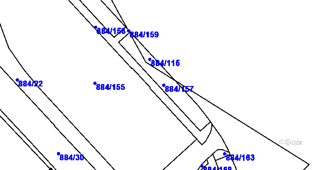 Parcela st. 884/157 v KÚ Stará Plesná, Katastrální mapa