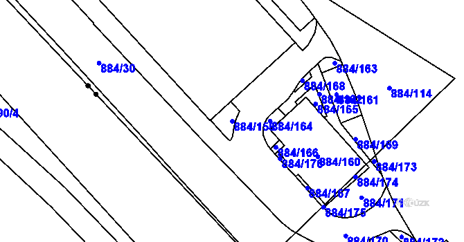 Parcela st. 884/158 v KÚ Stará Plesná, Katastrální mapa